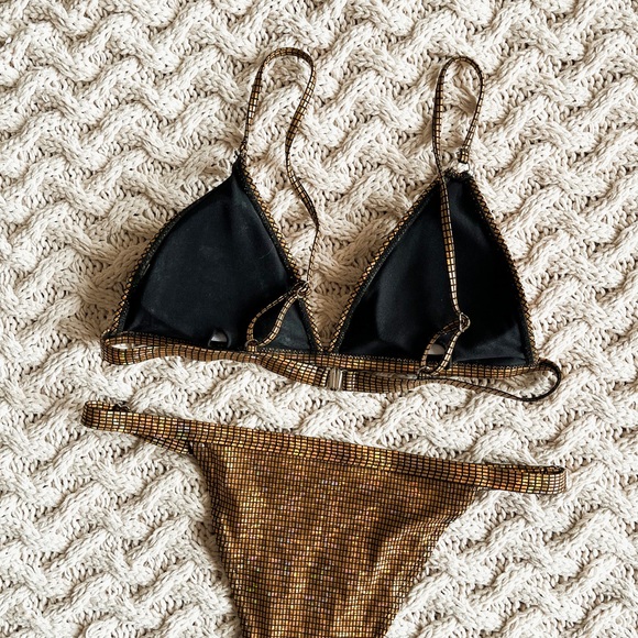 Princess Polly Swim Gold Sparkle Bikini Poshmark